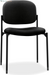 Scatter Guest Office Chair, Armless Leather Seating for Waiting Rooms, Lobbies, Conference Areas, and Offices, Stackable Side Chair for Reception and Training Spaces, Black