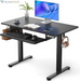 Electric Standing Desk with Keyboard Tray, 44X24, Vintage Brown