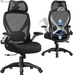 X100 Ergonomic Office Chair with Footrest, Big and Tall Home Desk Chair with 5D Flip-Up Arms, Adjustable 3D Lumbar Support,High Back Rolling Computer Chair, Swivel Mesh Chairs