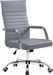 Ergonomic Office Desk Chair, Executive Ribbed Mid-Back PU Leather Conference Room Chair Adjustable Swivel Chair with Arms (1, Orange)