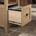August Hill L-Shaped Corner Desk with Storage Drawer and Open Shelf for Home Office, in Dover Oak Finish