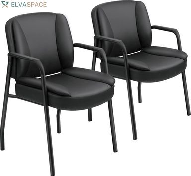 Office Guest Chair Reception Chair for Office Reception Lobby PU Leather Waiting Room Chair with Armrests Executive Office Chair Upholstered Set of 2