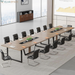 Tribesigns 8FT Conference Table, 94.49 L X 47.24 W X 29.53 H Inches Large Meeting Podcast Table for 10 People, Business Style Wooden Training Table with Strong Metal Frame for Office Conference