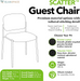 Scatter Guest Office Chair, Armless Leather Seating for Waiting Rooms, Lobbies, Conference Areas, and Offices, Stackable Side Chair for Reception and Training Spaces, Black