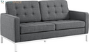 Loft Upholstered Fabric Mid-Century Modern Accent Arm Lounge Chair in Teal