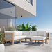 Clearwater Outdoor Patio Teak Wood 6-Piece Sectional Sofa in Gray Graphite