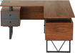Reversible L-Shaped Computer Desk with File Cabinet, Brown | Drawers, Ideal for Home Office, Workspace Organization, Modern Design, Everyday Use