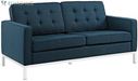 Loft Upholstered Fabric Mid-Century Modern Accent Arm Lounge Chair in Teal