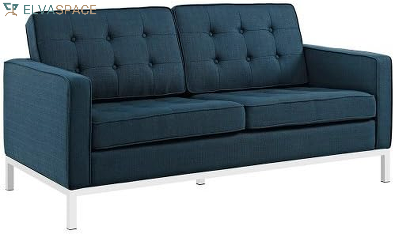 Loft Upholstered Fabric Mid-Century Modern Accent Arm Lounge Chair in Teal