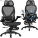 X100 Ergonomic Office Chair with Footrest, Big and Tall Home Desk Chair with 5D Flip-Up Arms, Adjustable 3D Lumbar Support,High Back Rolling Computer Chair, Swivel Mesh Chairs