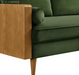 Kellan 72 Inch Velvet Sofa in Walnut Moss Green