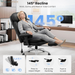 Big and Tall Office Chair with Lumbar Support, Executive Leather Computer Desk Chair, Heavy Duty Comfortable Gaming Chair with Double Layer Cushion & Footrest for Home Office Gaming