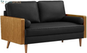 Kellan 72 Inch Velvet Sofa in Walnut Moss Green