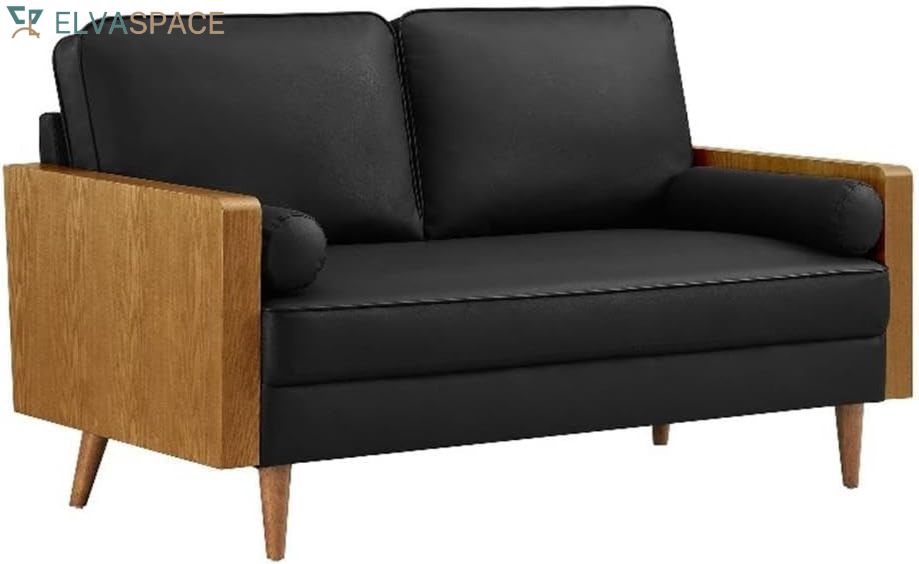 Kellan 72 Inch Velvet Sofa in Walnut Moss Green