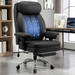 Big and Tall Office Chair with Lumbar Support, Executive Leather Computer Desk Chair, Heavy Duty Comfortable Gaming Chair with Double Layer Cushion & Footrest for Home Office Gaming