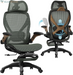 X100 Ergonomic Office Chair with Footrest, Big and Tall Home Desk Chair with 5D Flip-Up Arms, Adjustable 3D Lumbar Support,High Back Rolling Computer Chair, Swivel Mesh Chairs