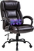 Big and Tall Office Chair 500Lb Wide Seat Massage Desk Chair Ergonomic Computer Chair with Headrest Lumbar Support Armrest Rolling Swivel Chair Adjustable PU Leather Task Chair for Adults Women(Brown)