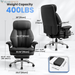 Big and Tall Office Chair with Lumbar Support, Executive Leather Computer Desk Chair, Heavy Duty Comfortable Gaming Chair with Double Layer Cushion & Footrest for Home Office Gaming