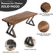 Solid Wood Desk 55 Inches, Home Office Computer Desk Wooden Rustic Writing Desk Metal Modern Simple Design Executive Real Wood Desk(Rustic Brown)