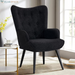 Boucle Accent Chair for Living Room, Upholstered Reading Chair with High Backrest, Tufted-Button Wingback Armchair for Bedroom, Dressing Room, Home Office, Ivory White