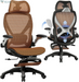 X100 Ergonomic Office Chair with Footrest, Big and Tall Home Desk Chair with 5D Flip-Up Arms, Adjustable 3D Lumbar Support,High Back Rolling Computer Chair, Swivel Mesh Chairs