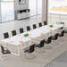 Tribesigns 8FT Conference Table, 94.49 L X 47.24 W X 29.53 H Inches Large Meeting Podcast Table for 10 People, Business Style Wooden Training Table with Strong Metal Frame for Office Conference