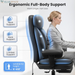 Big and Tall Office Chair with Lumbar Support, Executive Leather Computer Desk Chair, Heavy Duty Comfortable Gaming Chair with Double Layer Cushion & Footrest for Home Office Gaming