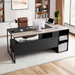 71" L-Shaped Executive Desk, Large Computer Desk with Drawers, File Storage Cabinet, CPU Stand, 350 LBS Load Capacity Corner Table, Easy Assembly, for Work Study