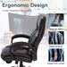 Big and Tall Office Chair 500Lb Wide Seat Massage Desk Chair Ergonomic Computer Chair with Headrest Lumbar Support Armrest Rolling Swivel Chair Adjustable PU Leather Task Chair for Adults Women(Brown)