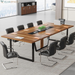 Tribesigns 8FT Conference Table, 94.49 L X 47.24 W X 29.53 H Inches Large Meeting Podcast Table for 10 People, Business Style Wooden Training Table with Strong Metal Frame for Office Conference