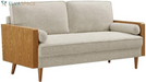 Kellan 72 Inch Velvet Sofa in Walnut Moss Green