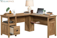 Cannery Bridge L-Shaped Office Desk with Storage Drawer and Self, in Sindoori Mango