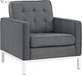 Loft Upholstered Fabric Mid-Century Modern Accent Arm Lounge Chair in Teal