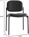 Scatter Guest Office Chair, Armless Leather Seating for Waiting Rooms, Lobbies, Conference Areas, and Offices, Stackable Side Chair for Reception and Training Spaces, Black