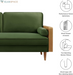 Kellan 72 Inch Velvet Sofa in Walnut Moss Green