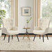 Boucle Accent Chair for Living Room, Upholstered Reading Chair with High Backrest, Tufted-Button Wingback Armchair for Bedroom, Dressing Room, Home Office, Ivory White