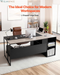71" L-Shaped Executive Desk, Large Computer Desk with Drawers, File Storage Cabinet, CPU Stand, 350 LBS Load Capacity Corner Table, Easy Assembly, for Work Study