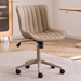 Green Office Desk Chair with Wheels Armless Vanity Chair Modern | Faux Leather Upholstered with Rocking Back, Swivel Height Adjustable Small Cute Computer Rolling Task Chair Ergonomic 300Lb